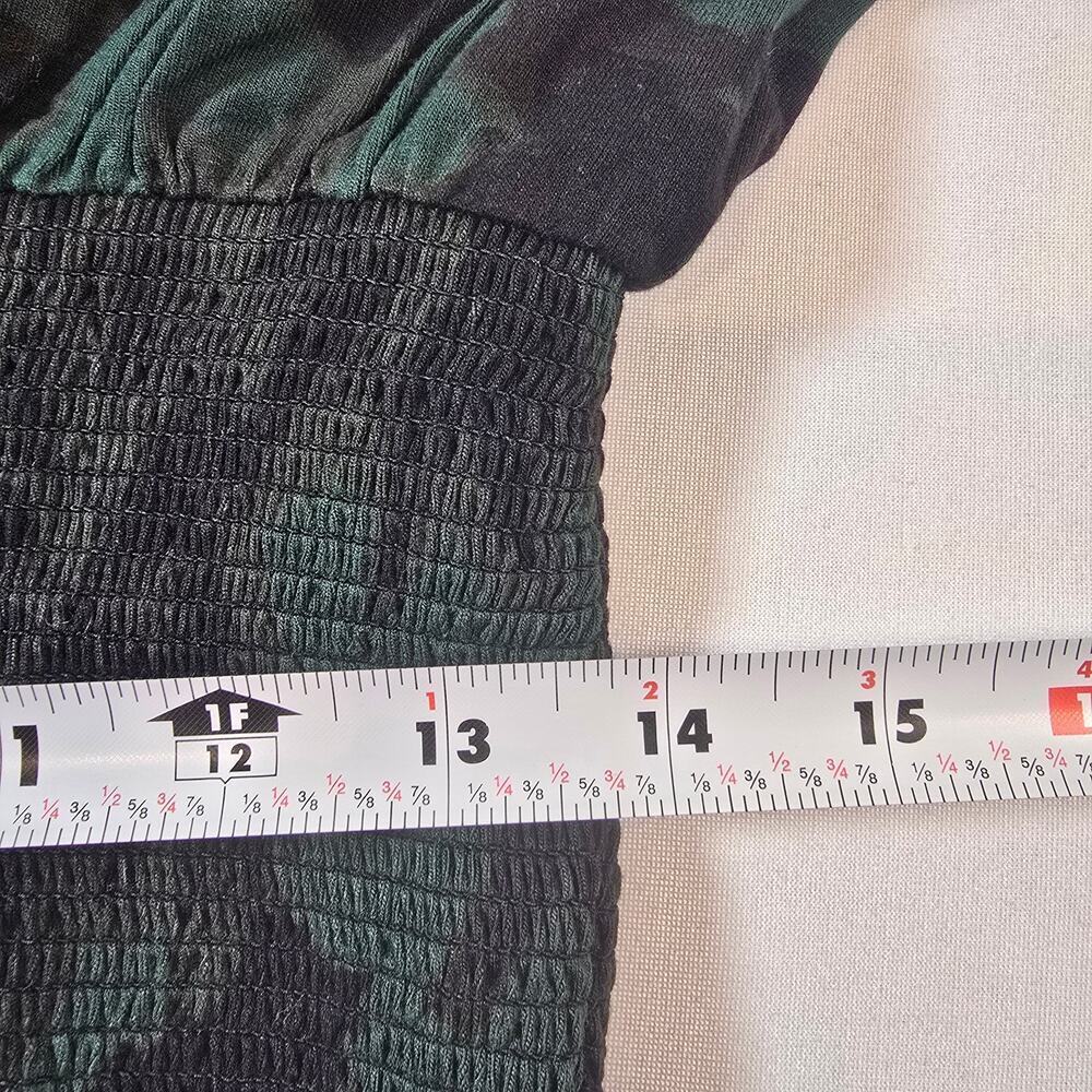 NWT Madewell Cinched Long-Sleeve Top in Luxury Forest Green color. Retails $75 - Picture 8 of 9
